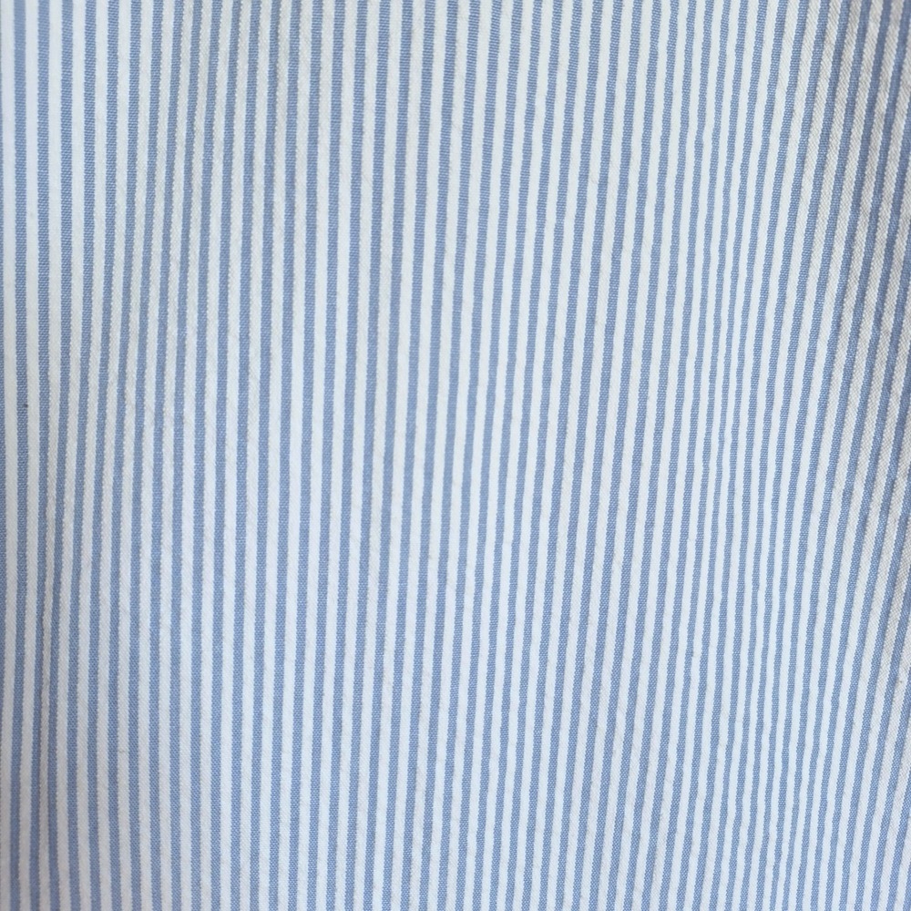 Lands End seersucker blue white stripe mid rise straight cropped pants women 22W - Picture 3 of 16